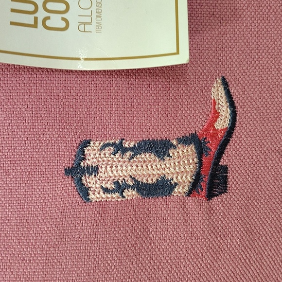 Luxe Collection All Over Icon Pillow Pink With Embroidered Western Boots - Picture 2 of 4